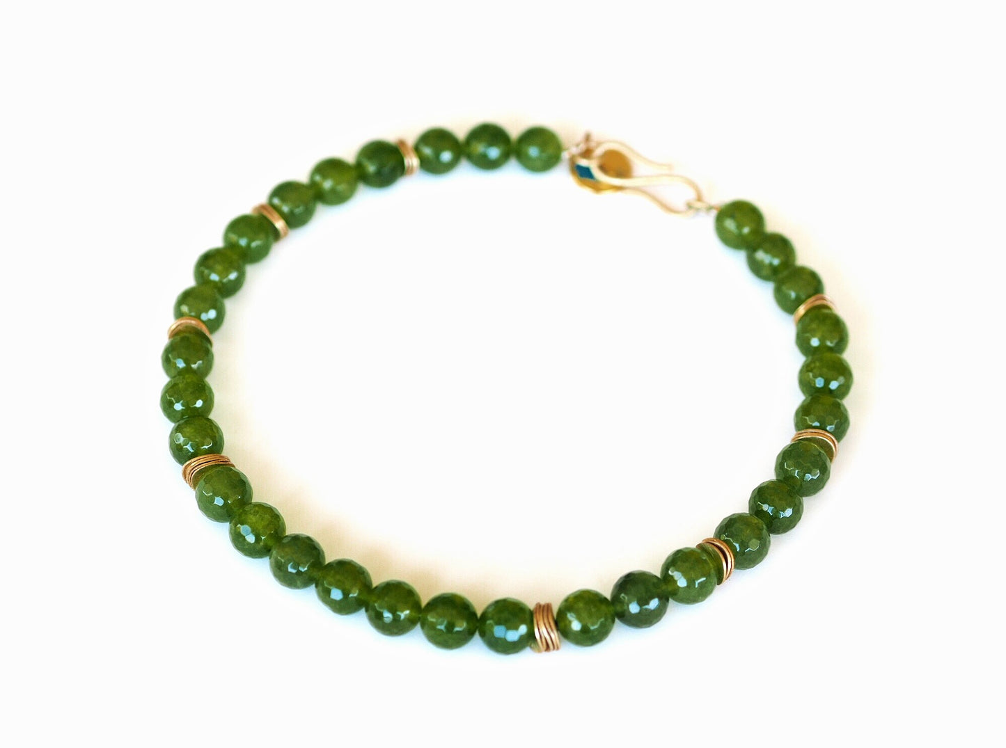 Collana di peridoto e oro - collana di pietre preziose fatta a mano - pietra di nascita di agosto