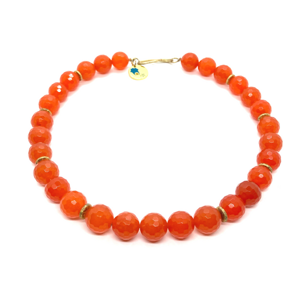 Ensemble de collier en cornaline orange naturel et vif, collier en cristal de guérison, cadeaux pour elle, pierre de naissance de la Vierge