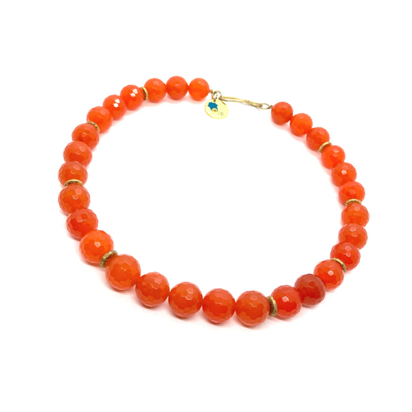 Arancio naturale, set di collana di corniola vivida, collana di cristallo curativo, regali per lei, pietra di nascita della Vergine