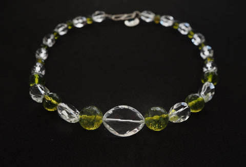 Collier de quartz en cristal de roche, pierres précieuses naturelles, collier unique en son genre