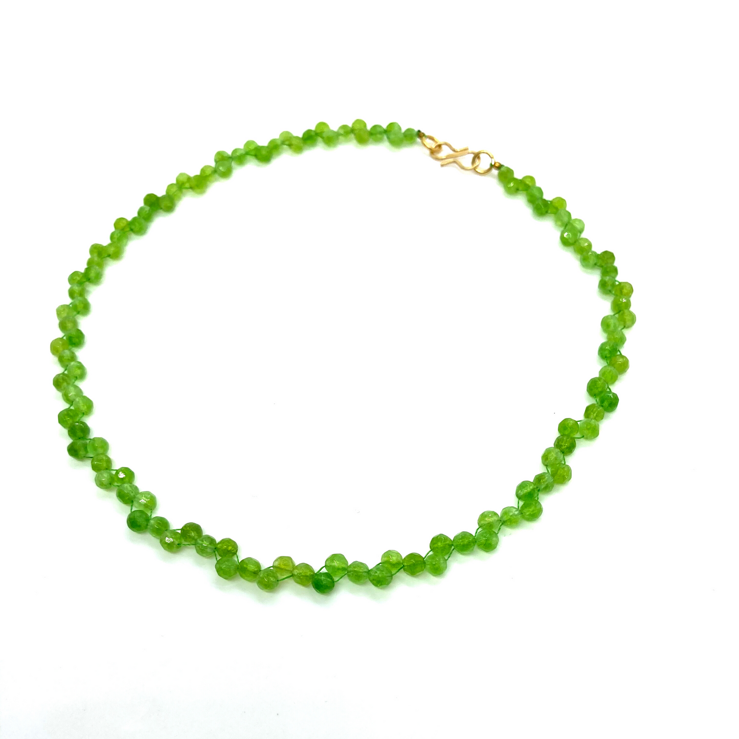 Collana Peridot genuina con un tocco, collana di pietre preziose verdi, pietra portafortuna di agosto, 16, 30 e 60 anni, tendenza colore verde SS