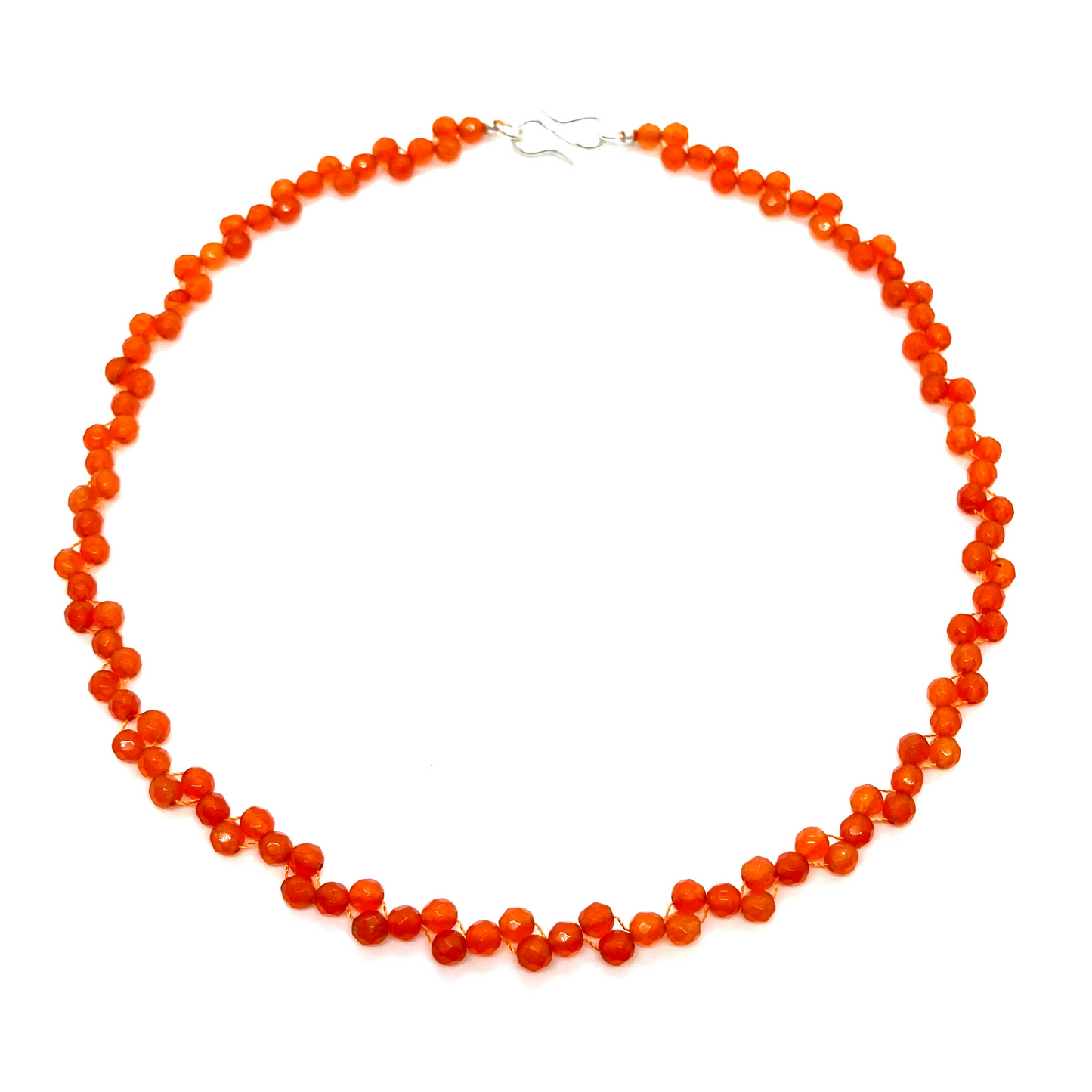 Cornaline - Collier de superposition de cornaline orange vif naturel avec une touche