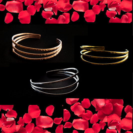 Colección Trio - pulsera martillada hecha a mano