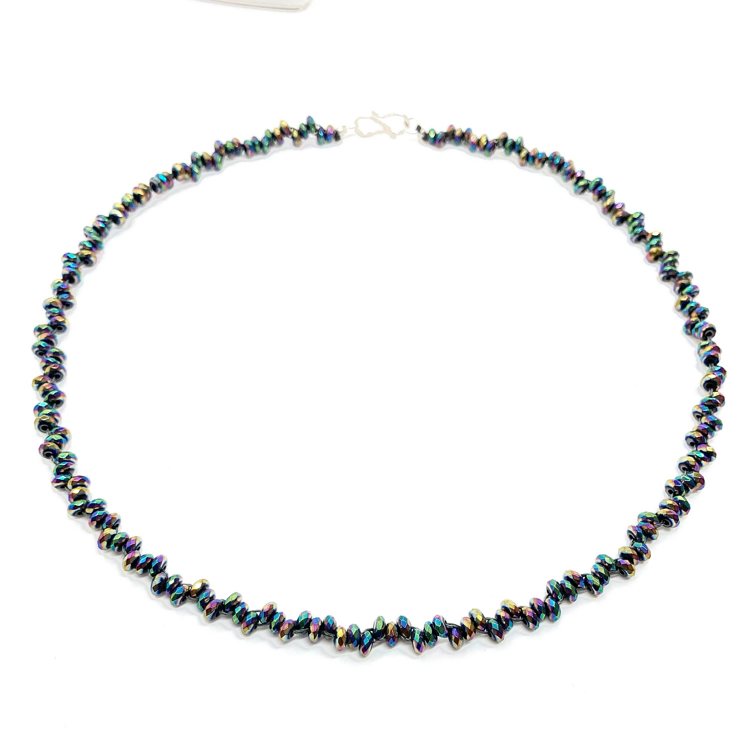 Collier en hématite multicolore véritable Dainty, véritable collier de pierres précieuses, bijoux faits à la main, cadeau pour elle ou pour lui, passion twist, gemme arc-en-ciel