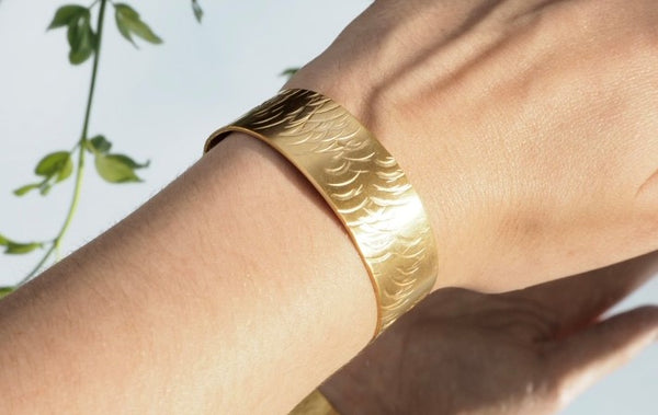 Textures collection - handmade hammered medium cuff bracelet
