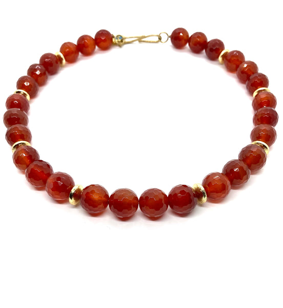Conjunto de collar de cornalina de caramelo naranja natural, collar de cristal curativo, regalos para ella, piedra de nacimiento de Virgo