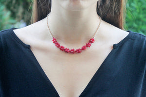 Ruby - Ruby and silver chain necklace