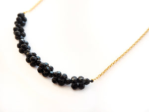 Onyx and silver chain necklace