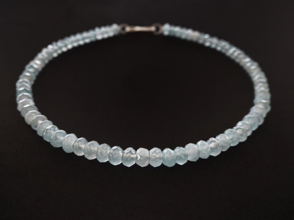 Aquamarine 7 mm rondelles necklace