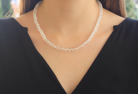 Rock crystal quartz necklace