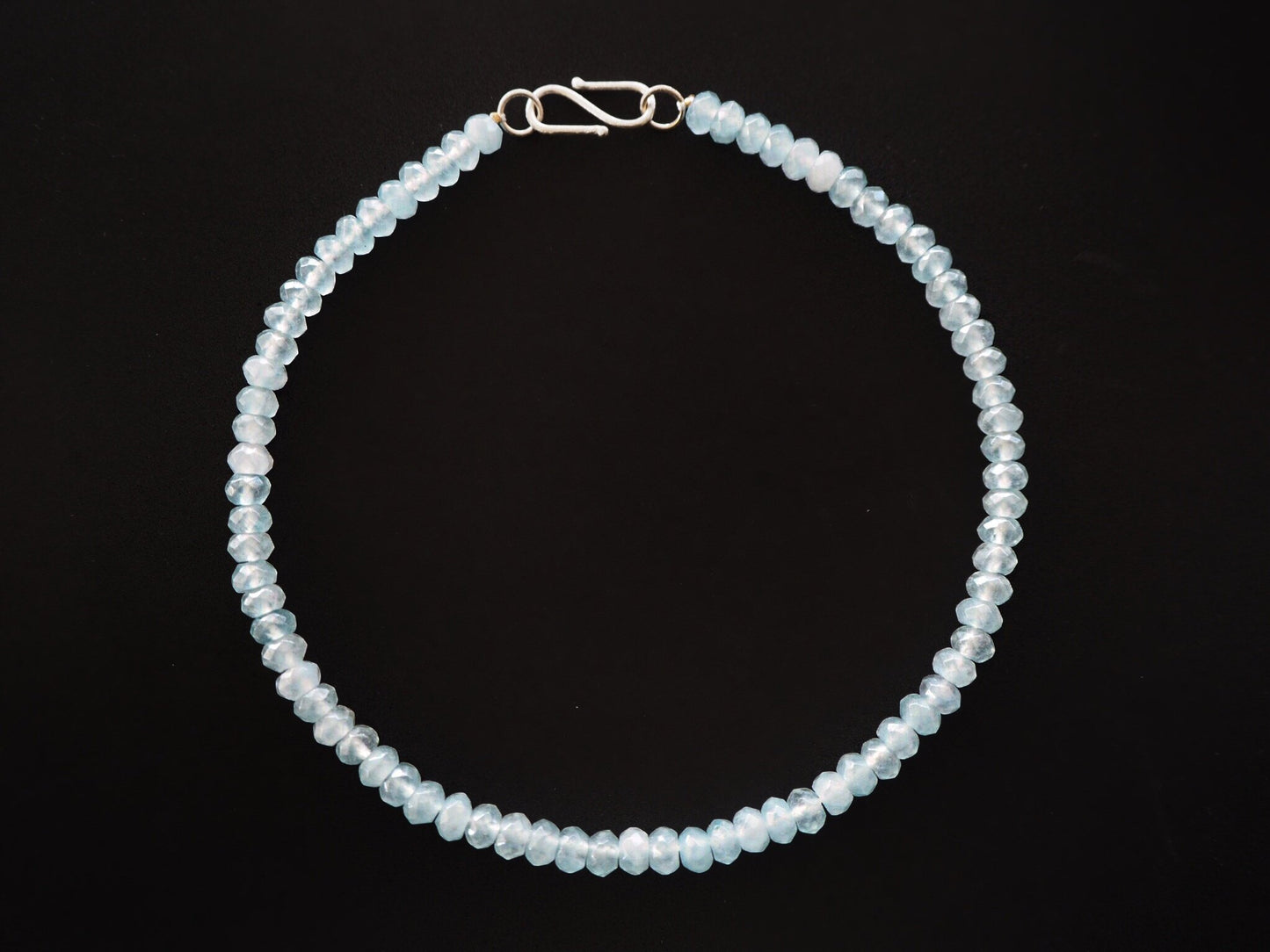 Colar rondelles Aquamarine 7 mm