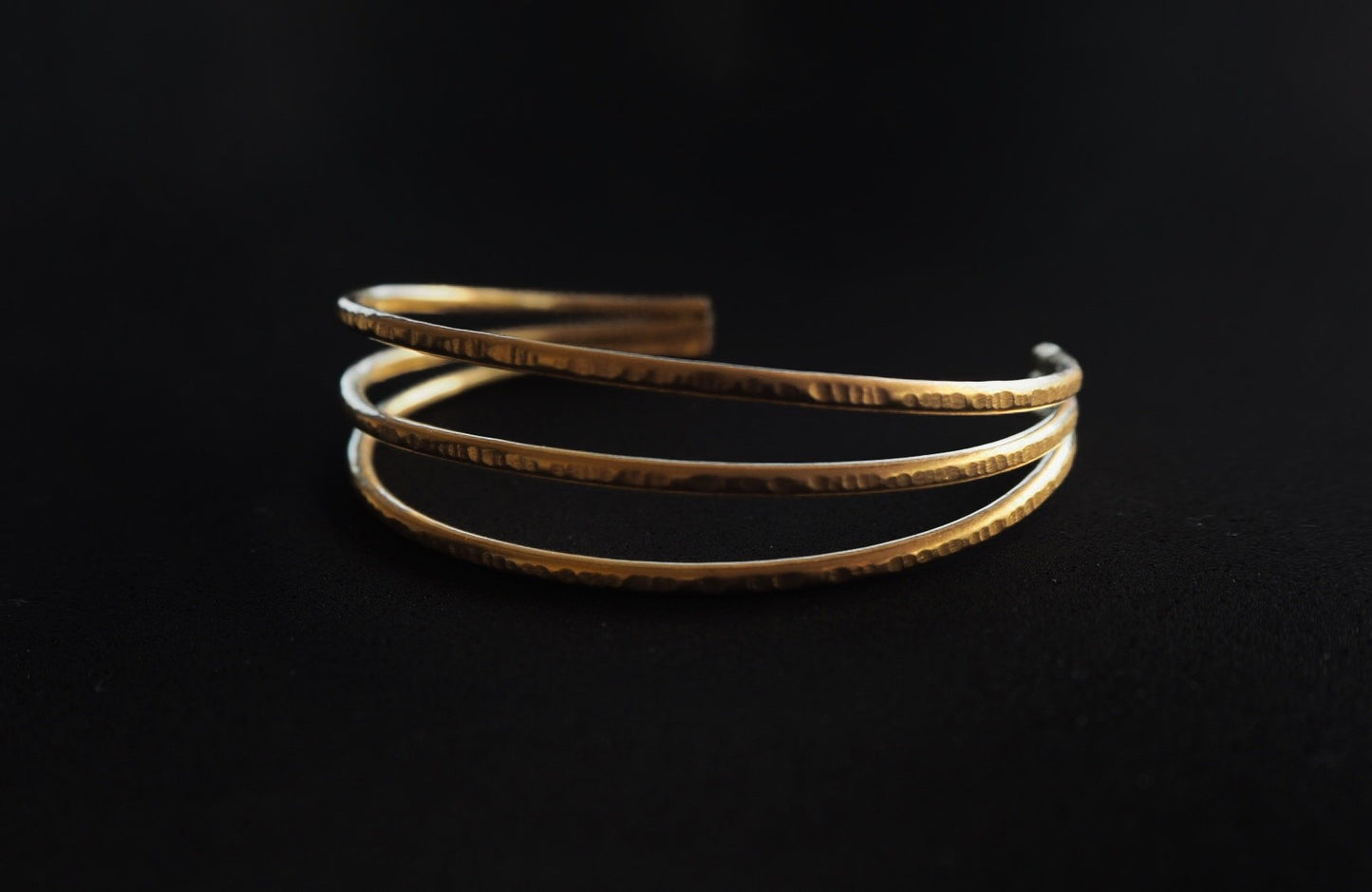 Trio collection - handmade hammered bracelet