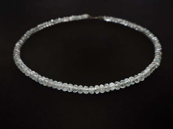 Aquamarine 4 mm rondelles necklace