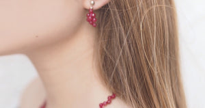 Ruby - Ruby and silver earrings