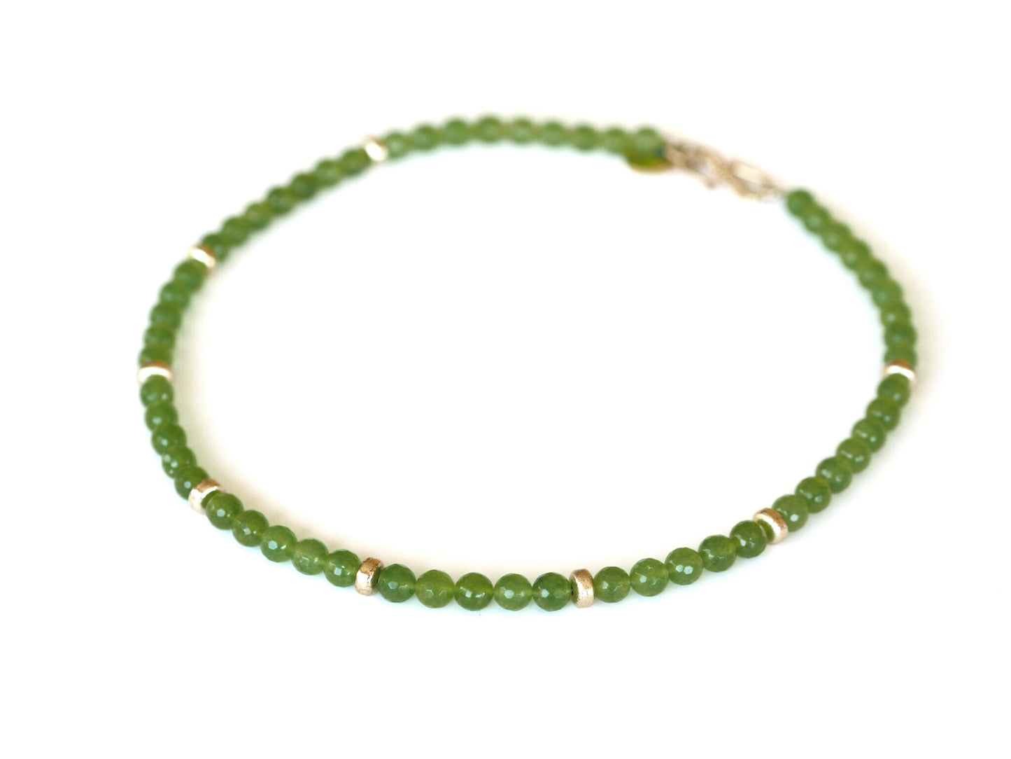 Collana in peridoto e argento dorato