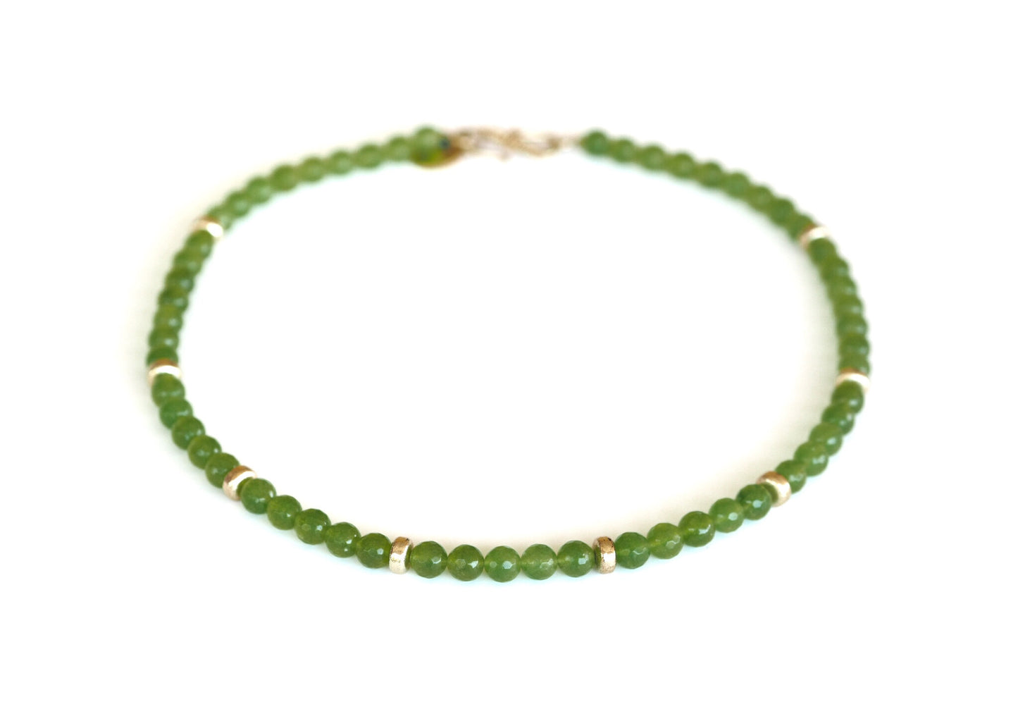 Collana in peridoto e argento dorato