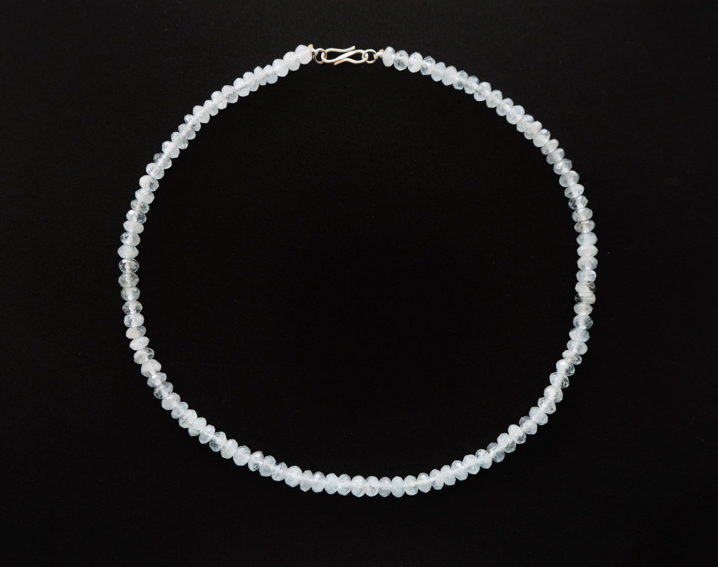 Aquamarine 4 mm rondelles necklace