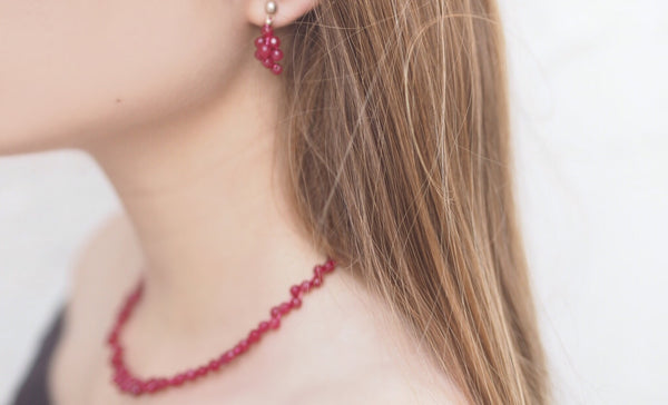 Ruby - Ruby and silver earrings