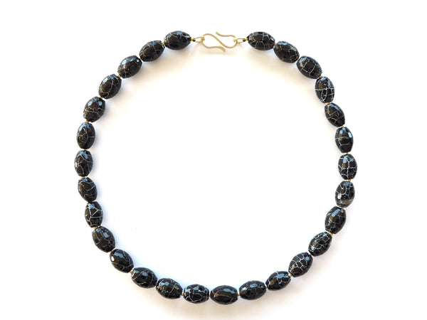Agate - Brownish and black crash agate necklace set