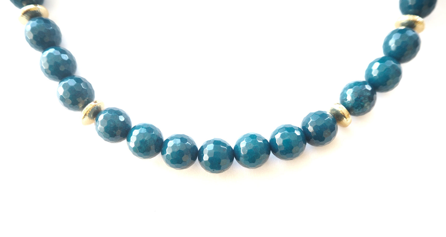 Conjunto de collar de ágata azul