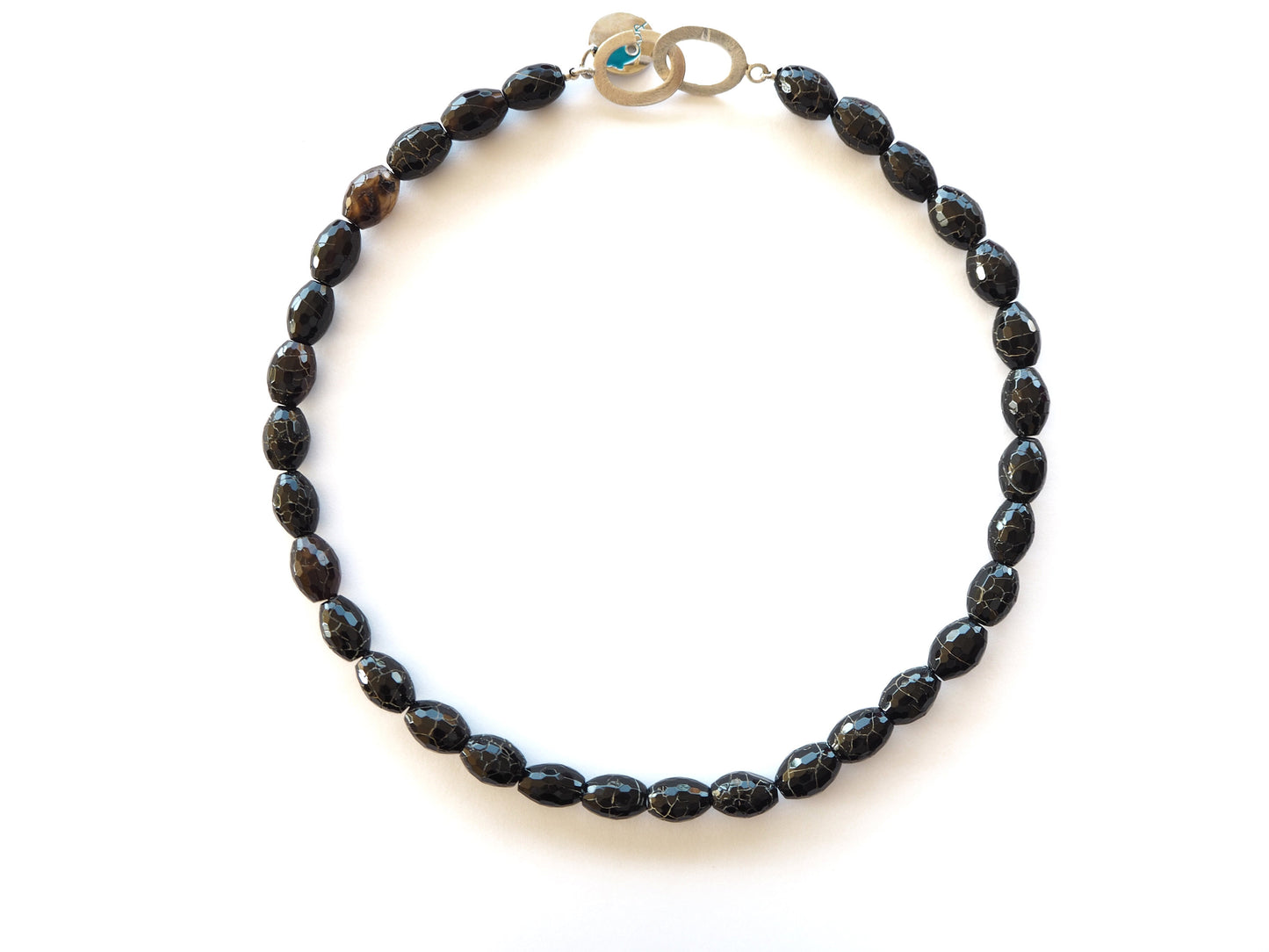 Agate - Brownish and black crash agate necklace set