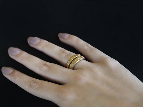 Textures collection - Handmade custom textured organic band Ring