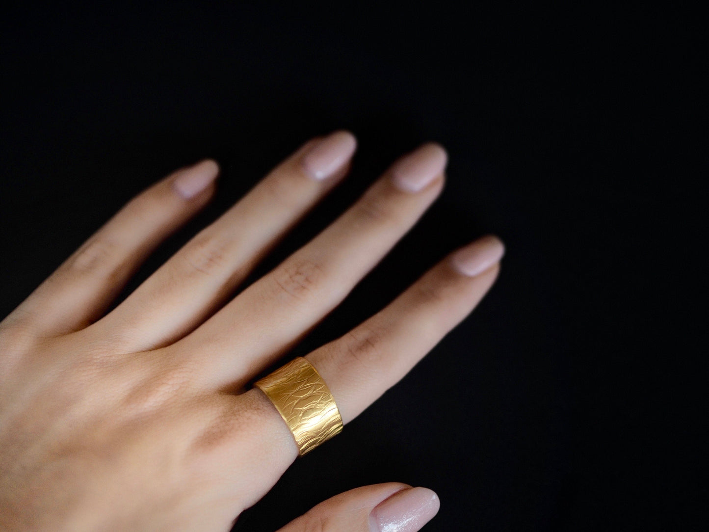 Textures Collection - handmade textured L  height ring band